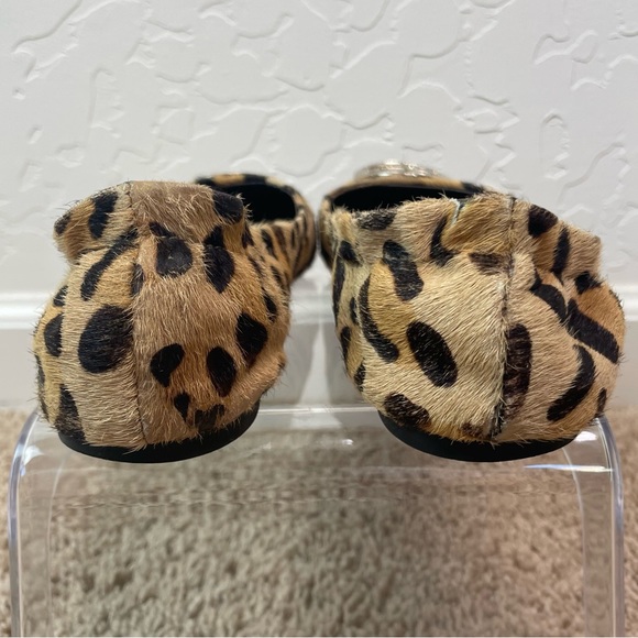 Tory Burch Reva Animal Leopard Print Calf Hair Classic Ballet Flats Shoes - Picture 5 of 16